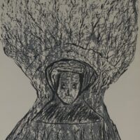 Giovane madre calabrese a forma di ulivo